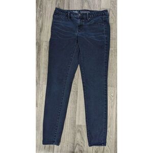 (3/$35) Mossimo Size 6 Mid Rise Skinny Whiskered Denim Blue Jeans Leggings